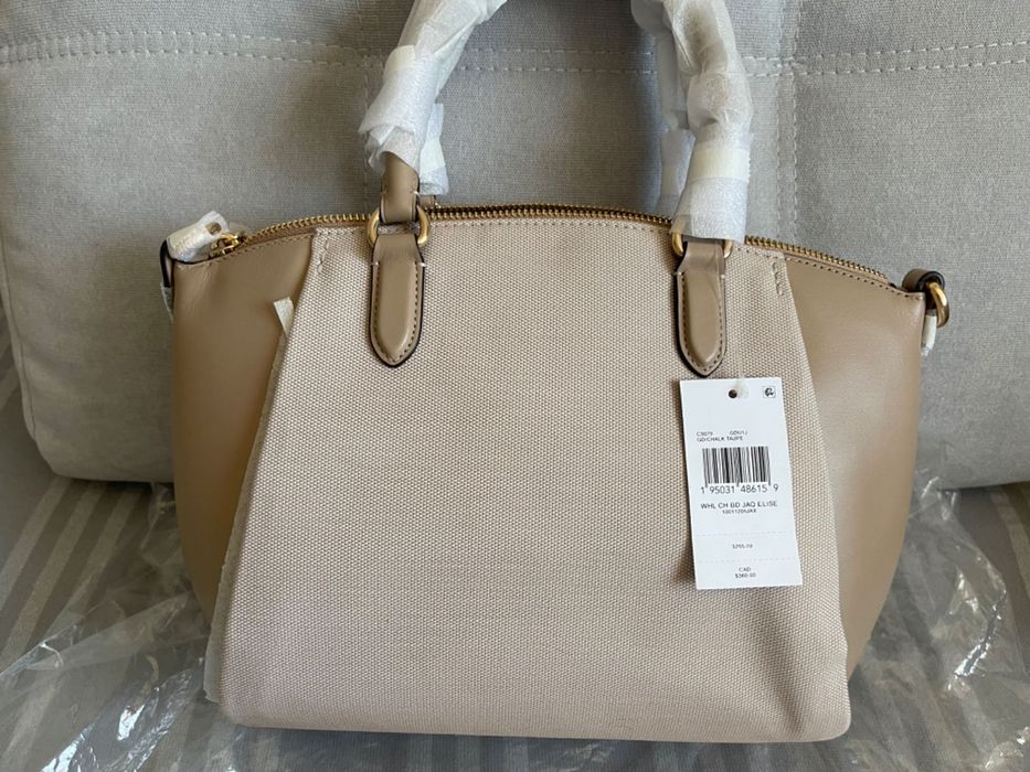 COACH Elise satchel. Шикарная сумка из телячьей кожи с джакартом