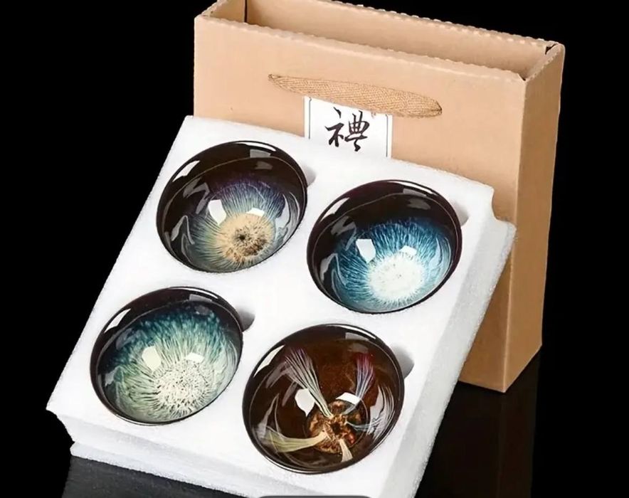 Набір керамічних піал для чаю 4 шт, піали для чайної церемонії