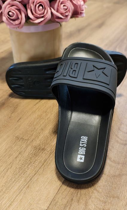BIG Star Klapki Dom Basen Plaża Unisex Rozmiar 40 Czarne Szybka Wysyłka