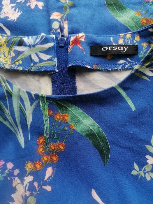 ORSAY bluzka chabrowy kolor w kwiatowe wzory S