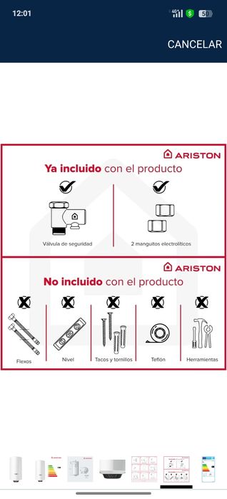 Termo 65 litros Ariston