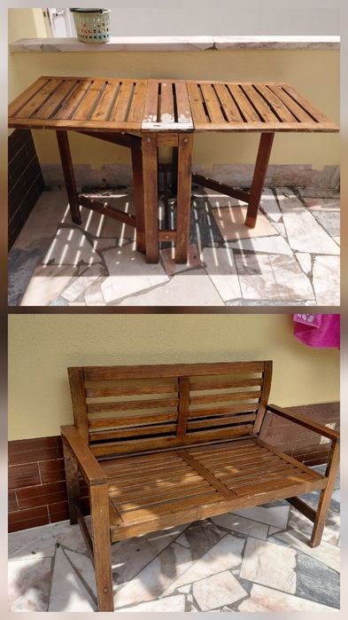 Banco + mesa jardim