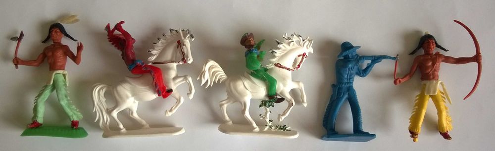 Figurki Żołnierzyki Indianie Kowboje West Germany