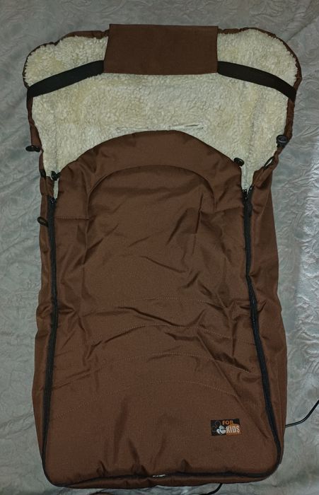 Зимовий конверт з овчини ( чехол на коляску- санки)