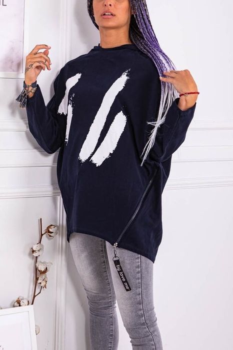 Bluza asymetryczna L beżowa lub szara