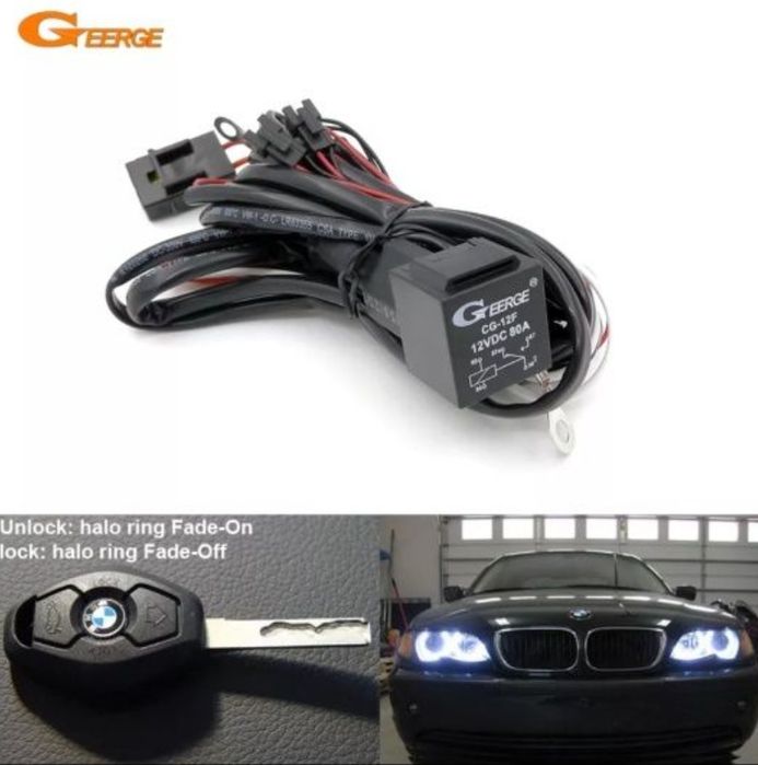 BMW E46 Angel eyes kit destrancar e trancar carro com efeito fade
