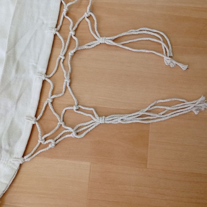 Beżowy hamak Boho z frędzlami