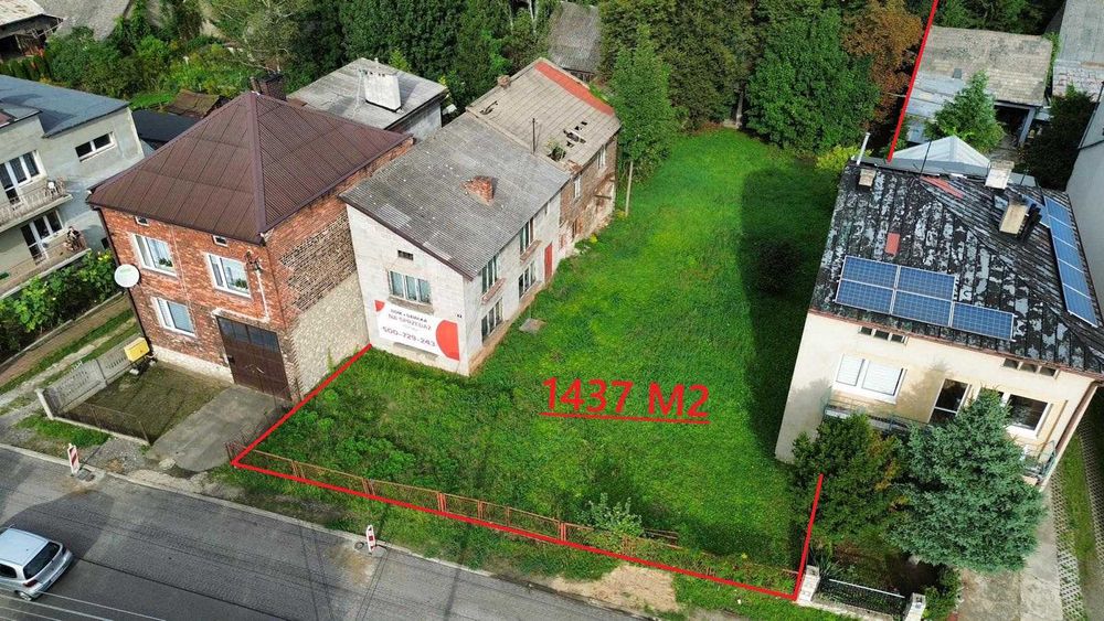 Cudna działka z domem w Okradzionowie,1500m2 (remontu lub pod budowę)