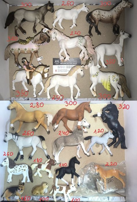 Фигурки  людей шляйх Schleich животные лошади динозавр пони кони всадник седло узда единорог котенок кошка собака щенок пегас дракон паук акула