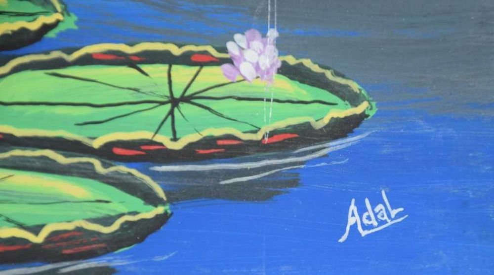 Quadro pintado pelos índios da Amazónia brasileira (assinado pelo autor)