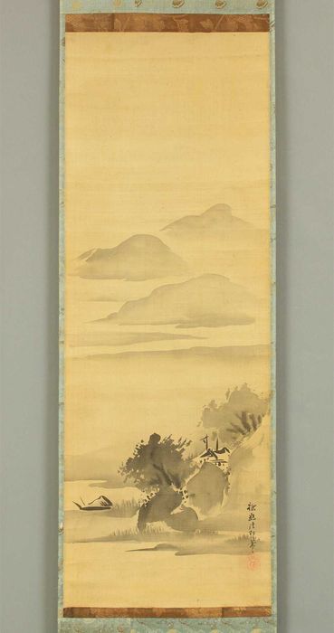 Obraz Kakemono Tryptyk Kanō Tan'yū Oryginał z 17 wieku.