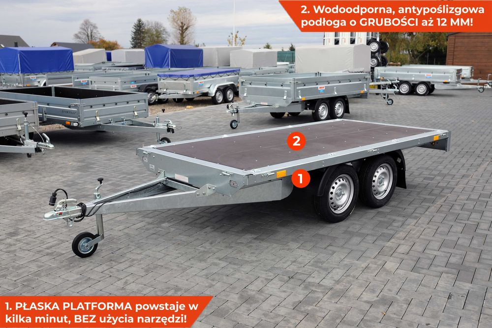 Przyczepka samochodowa 302 x 151 x 40 NEPTUN N7-302 2 KPS z NADSTAWKĄ