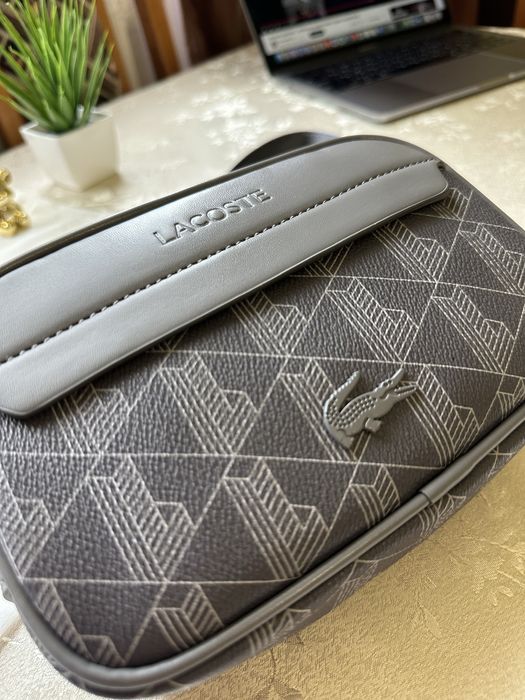 Сумка Lacoste GREY Monogram | Crossbody | мессенджер | лакоста лакосте