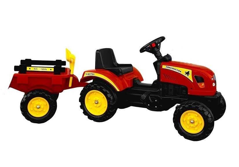 Traktor Branson z Przyczepą czerwony Pedały 135 cm/TYLKO WYSYŁKA