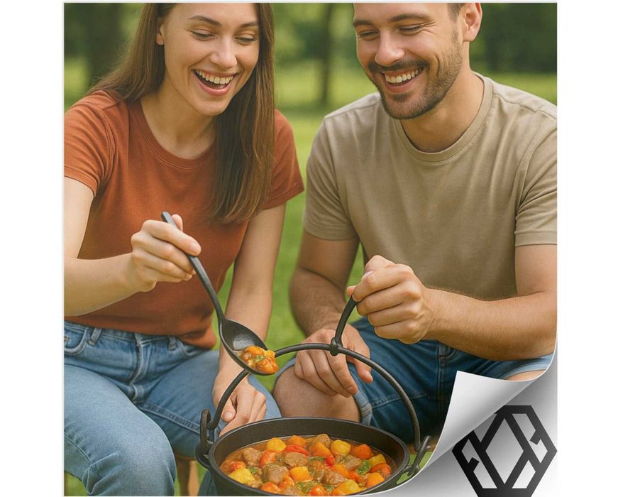 Kociołek Żeliwny 8L Myśliwski Garnek Węgierski Na Ognisko Grill