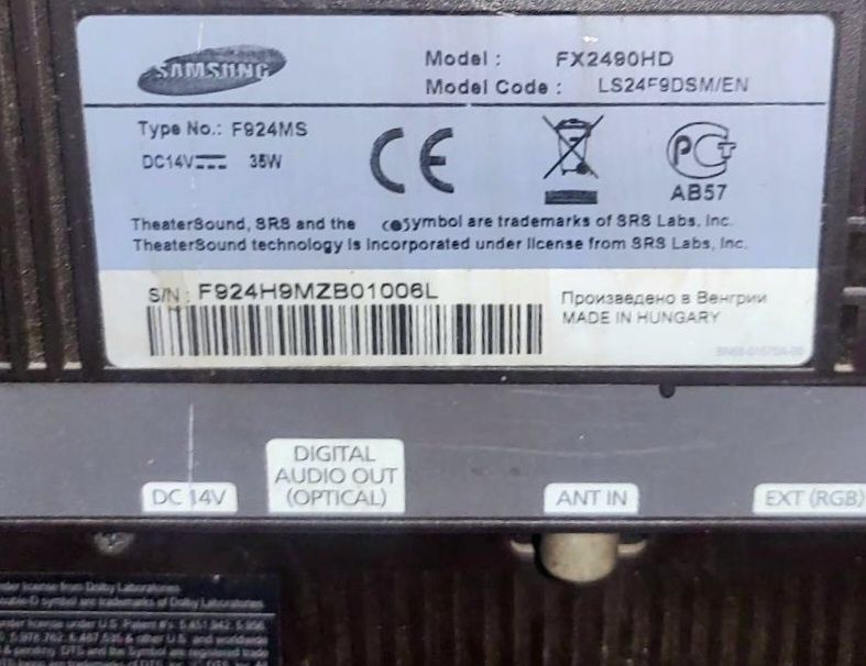 Телевизор,монитор,Samsung FX2490HD,в подарок т2,sharp,пульт,статуэтк