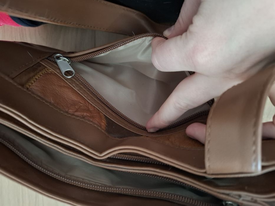 Torebka skóra patchwork, nieużywana