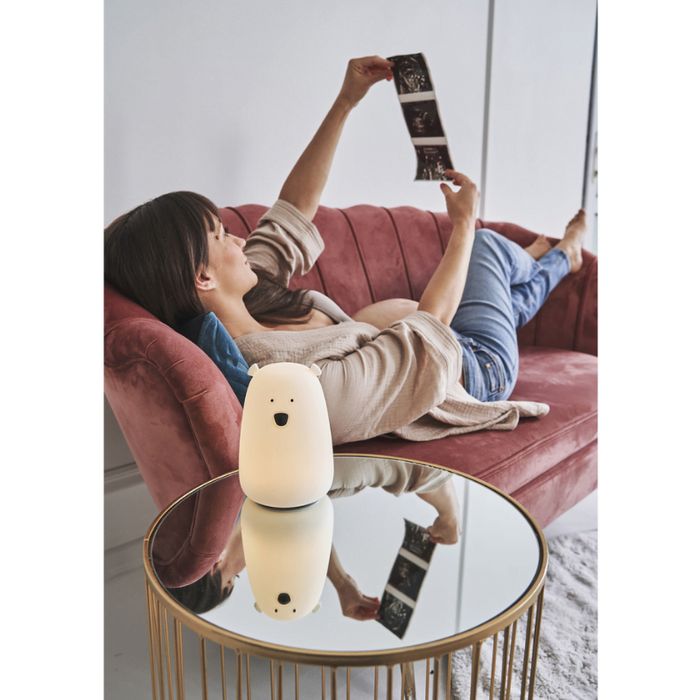 Miś Duży Lampka Silikonowa z Pilotem Niebieska - Rabbit & Friends