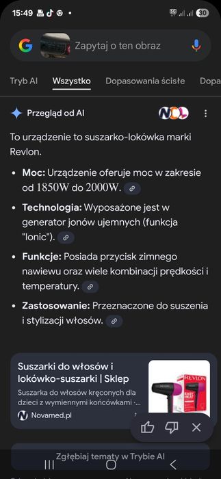 Suszarka do włosów Revlon z wyjściem uk