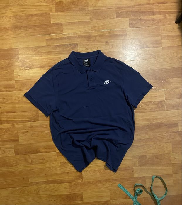 (М) NIKE футболка поло polo хлопковая синяя синя хлопок