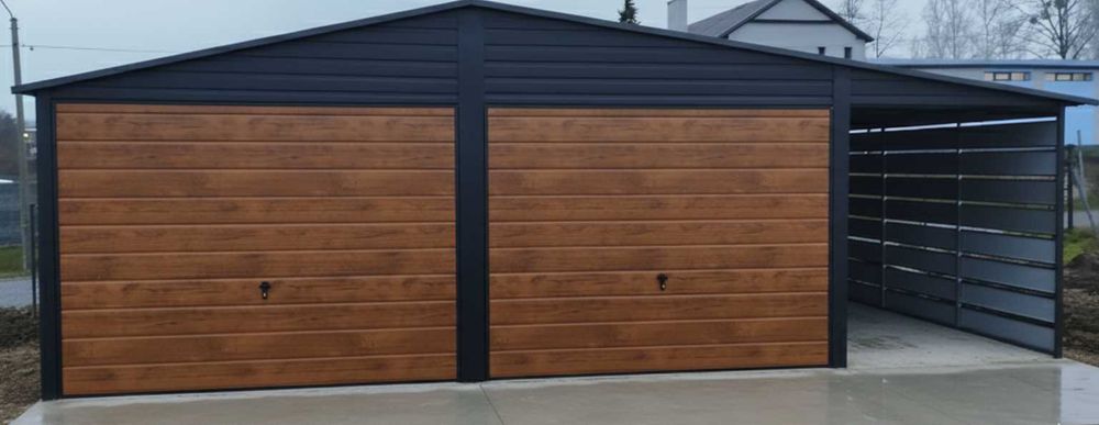 Garaż  PREMIUM  Grafit z akcentami Złoty dąb