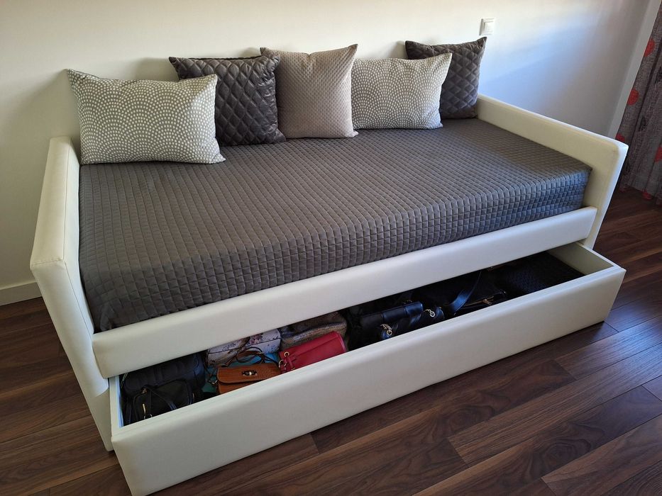 Cama Individual C/ Gavetão - Branca - Novo