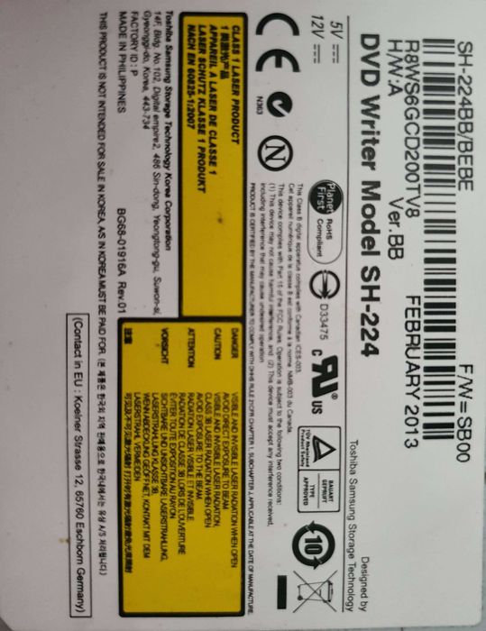 Napęd DVD writer model sh-224