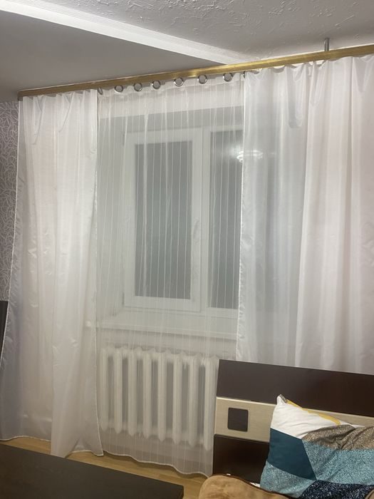 Штори  білі нові тюль за 550 разом//в клітинку висота 250 см