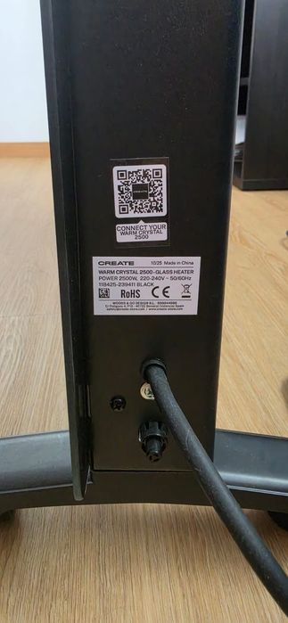 Aquecedor CREATE 2500W WiFi em vidro – Como novo