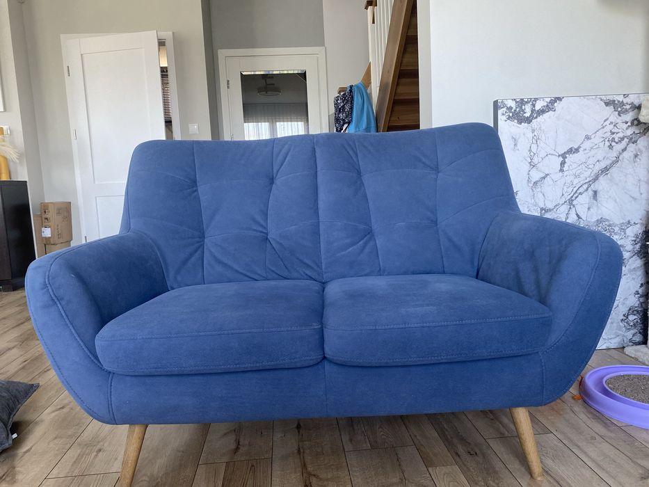 Sofa kanapa granatowa sofy kanapy 2 szt