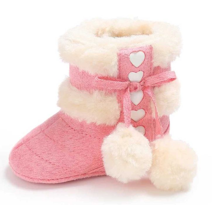 ŚNIEGOWCE kozaki ciepłe NIECHODKI 17/18/19/20/21 RÓŻOWE z futerkiem