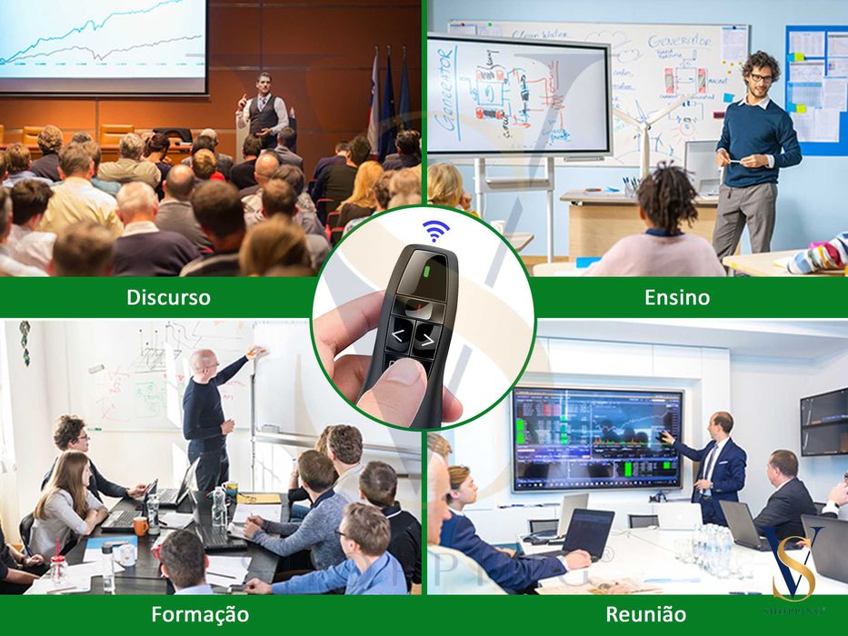 Apresentador PowerPoint sem fio Ponteiro Laser R400 2.4Ghz USB