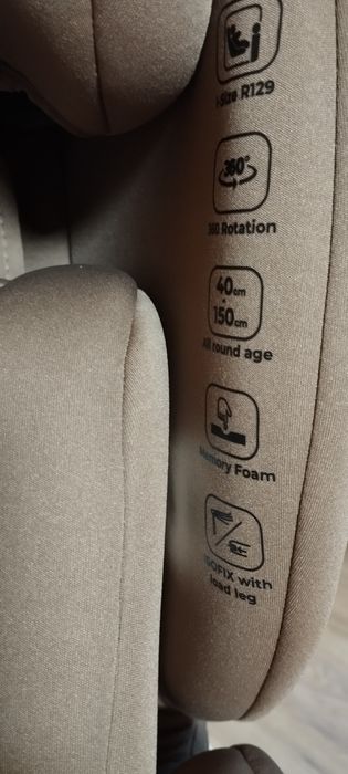 Nowy fotelik samochodowy ISOFIX obrotowy do 150 cm