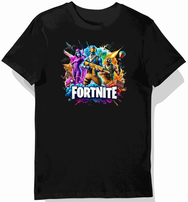 Koszulka dziecięca czarna Fortnite Skin postać Gry prezent święta 152