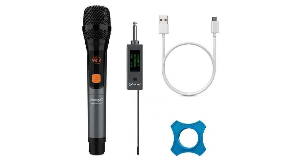 Microfone sem fios UHF, novo