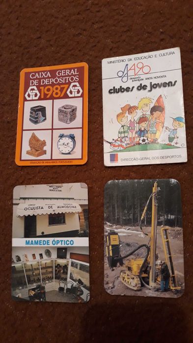 Calendários de bolso - lote 4 - portes incluidos