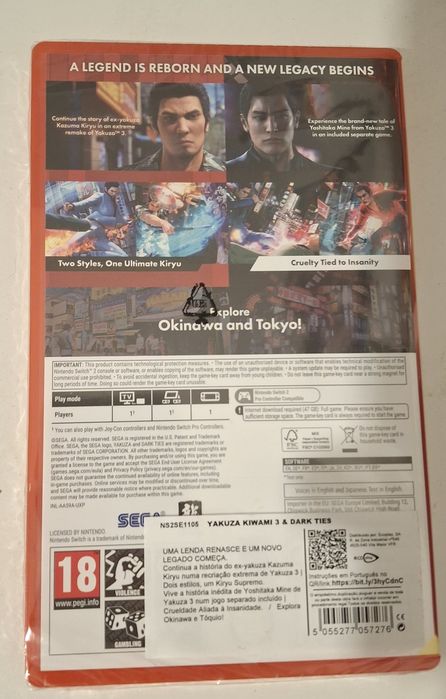 Jogo Nintendo Switch 2 Yakuza Kiwami 3 & Dark Ties