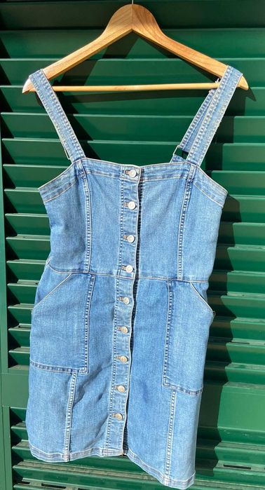 macacão vestido ganga H&M