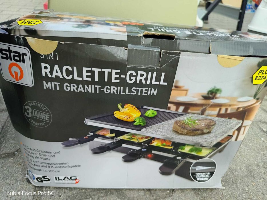 Raclette Grill 5w1 z kamieniem granitowym