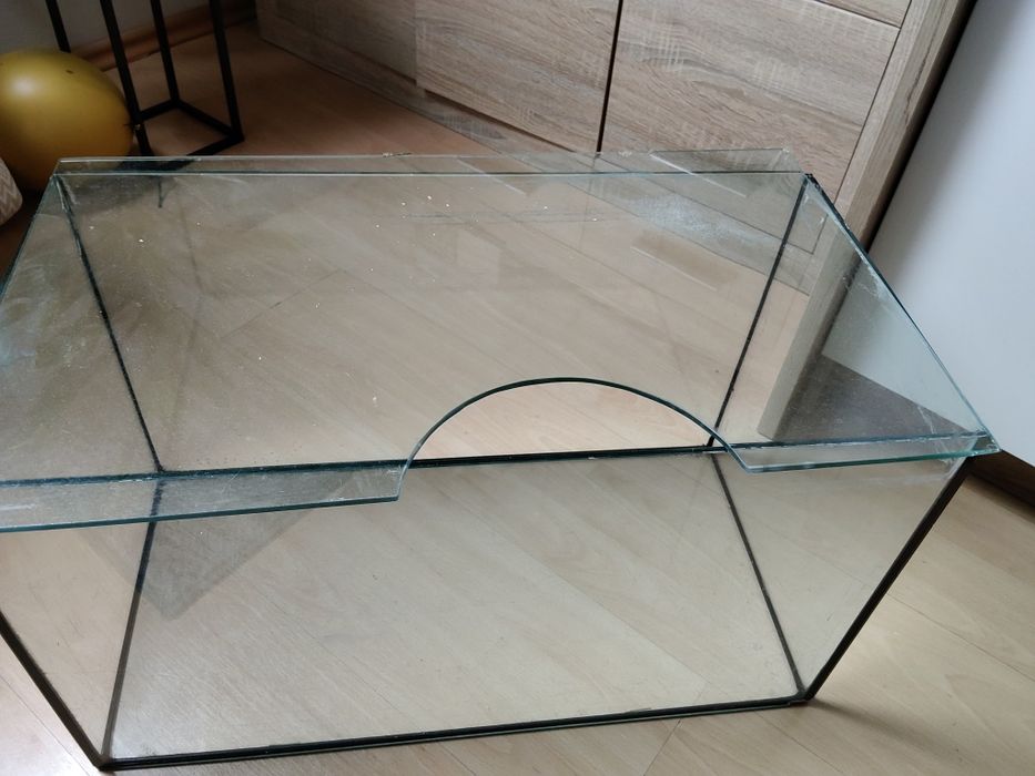 Akwarium 50 55 l ze szklaną przykrywą ,aqwarium