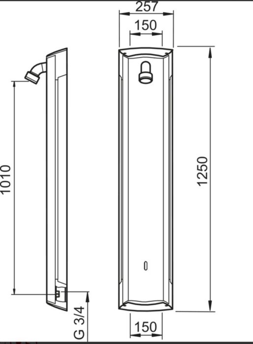Oras Electra panel prysznicowy elektroniczny aluminium/chrom 6661FTW