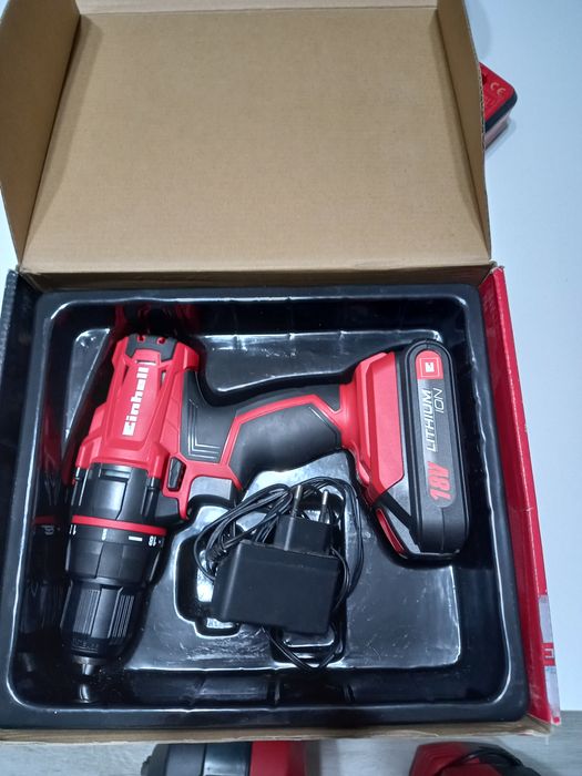Aku    wiertarko-wkrętarka  Einhell  18V  +  bateria  +  ładowarka