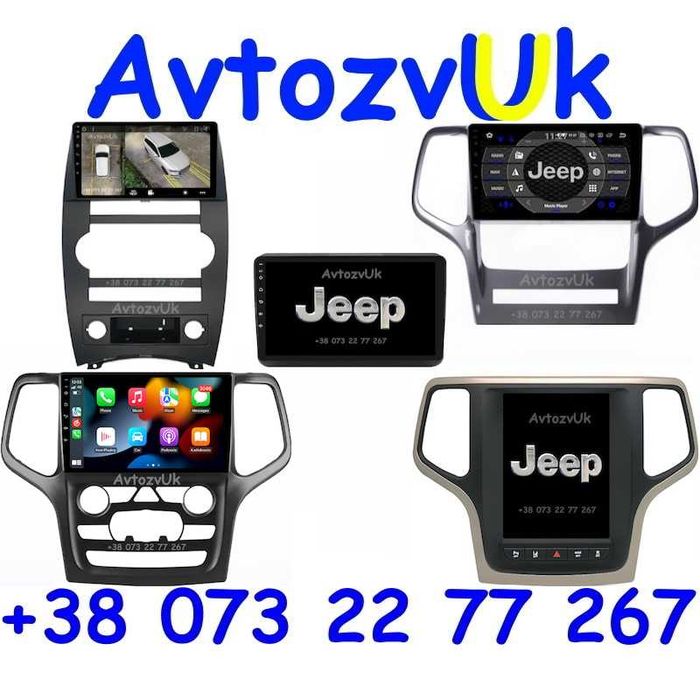 Магнитола GRAND CHEROKEE Jeep COMMANDER Tesla 2 дин CarPlay Android 14