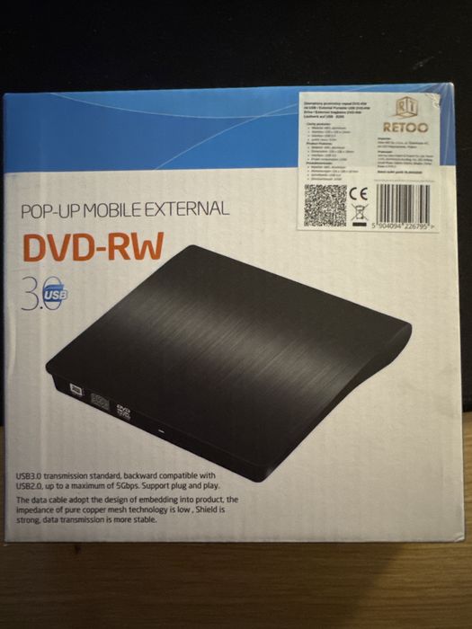 Przenośny napęd DVD-RW + Płyty Verbatim