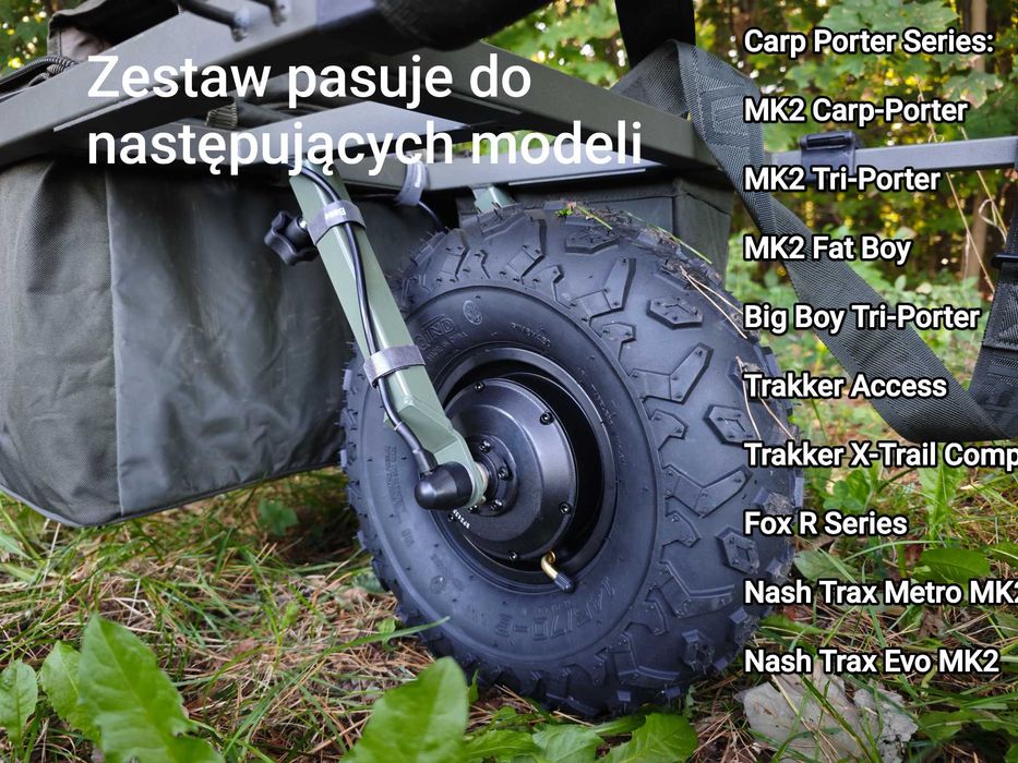 Zestaw do Elektryfikacji Wózka Karpiowego,Nash,Trakker,Fox, CarpPorter