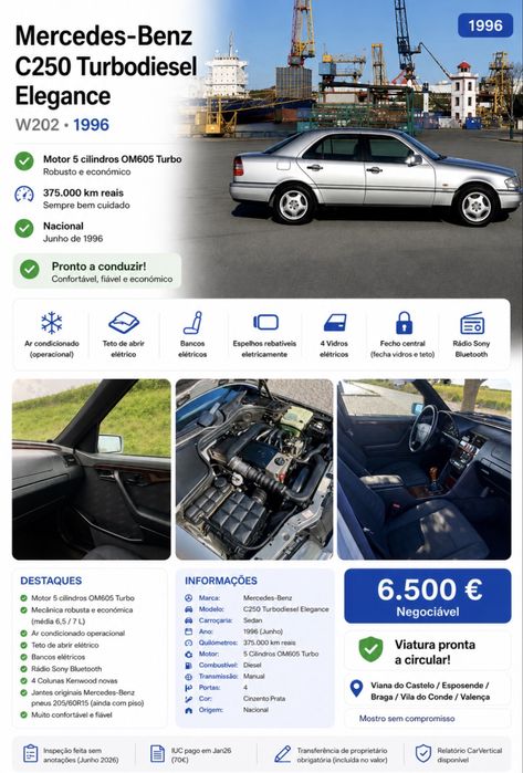Mercedes-Benz C250 Turbodiesel W202 Elegance | OM605 Turbo