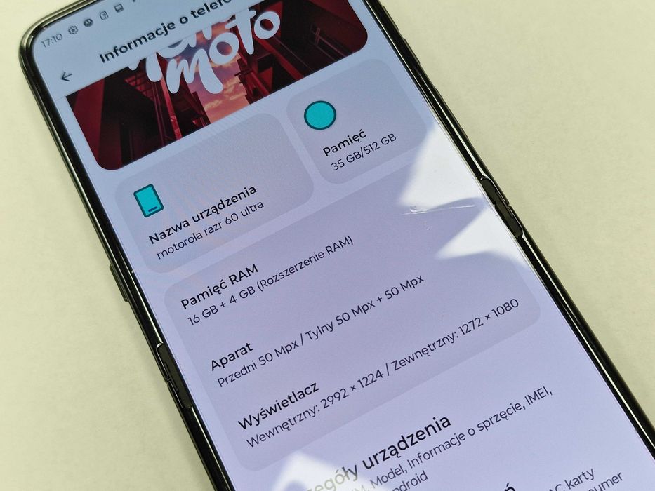 MOTOROLA RAZR 60 ULTRA/ 16GB/ 512GB/ Pantone Scarab/ Grade A- + ładowa