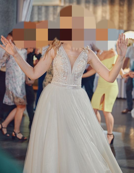 Suknia Ślubna rozmiar XS/S 34/36 ecru jak nowa!