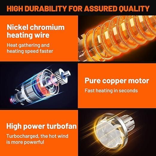 Термофен SEEKONE 2000W , будівельний фен з насадками