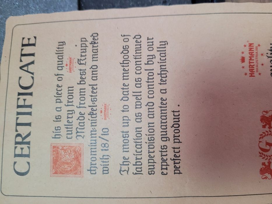 Zestaw sztućców 72 szt Hartmann austria